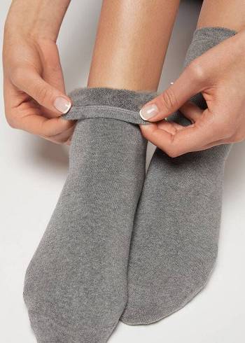 Calcetines Calzedonia Corta Algodon Thermal Mujer Gris | CL2493GL