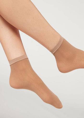 Calcetines Calzedonia Corta Diamond Patterned Eco Mujer Beige | CL2495DN