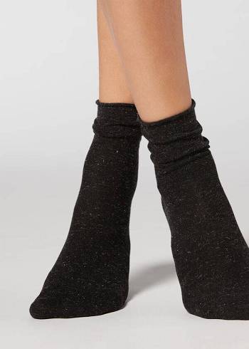 Calcetines Calzedonia Corta with Cashmere Mujer Negras | CL2522SO