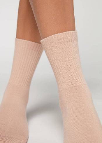 Calcetines Calzedonia Crew Deporte Hombre Beige | CL2844IS