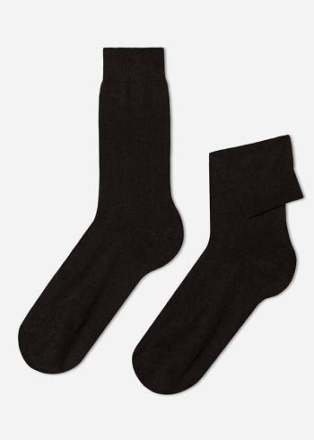 Calcetines Calzedonia Crew with Cashmere Hombre Marrones | CL2827BC
