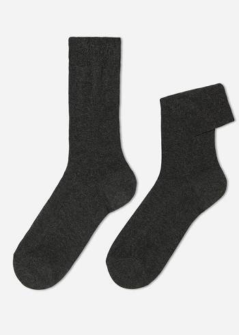 Calcetines Calzedonia Crew with Cashmere Hombre Azul Marino | CL2831ZG