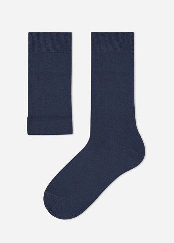 Calcetines Calzedonia Crew with Cashmere Hombre Gris Azules | CL2832LH