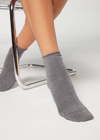 Calcetines Calzedonia Cuffless Cashmere Corta Mujer Plateadas | CL2384ZG
