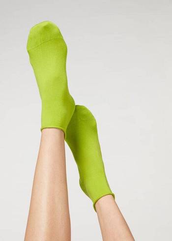 Calcetines Calzedonia Cuffless Corta in Algodon Mujer Verde | CL2393AP