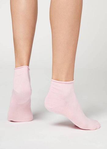 Calcetines Calzedonia Cuffless Corta in Algodon Mujer Rosas | CL2394PQ