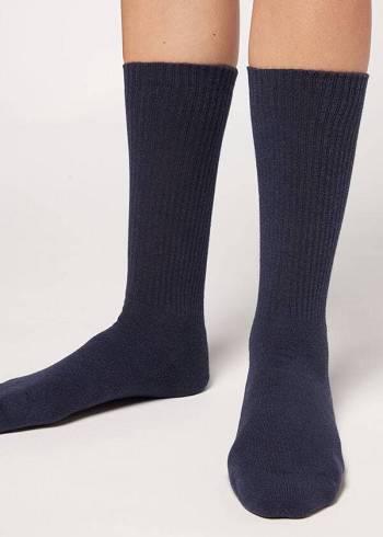 Calcetines Calzedonia Deporte Long Hombre Azul Marino | CL2791IS