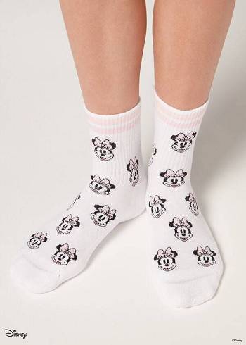 Calcetines Calzedonia Disney Patterned Corta Mujer Blancas Rosas | CL2421OR