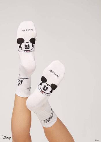 Calcetines Calzedonia Disney Patterned Corta Mujer Blancas Negras | CL2424YU