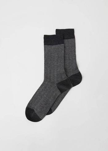 Calcetines Calzedonia Geometric Pattern Crew Hombre Gris | CL2853NB