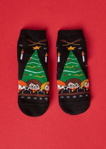 Calcetines Calzedonia Harry Potter Christmas Non-Slip Corta Niños Negras | CL3182BC