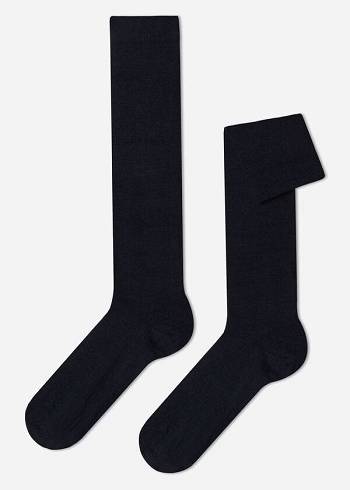 Calcetines Calzedonia Lana and Algodon Long Hombre Azules | CL2759XF