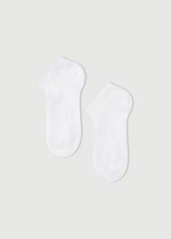 Calcetines Calzedonia Light Algodon Ankle Corta Niños Blancas | CL3188KI