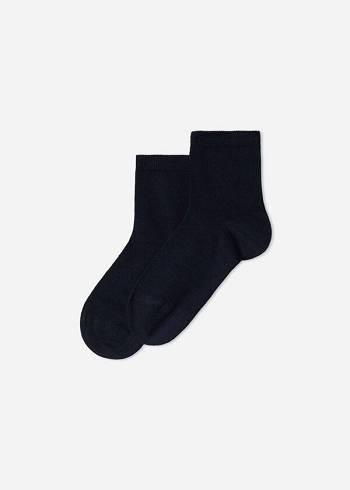 Calcetines Calzedonia Light Algodon Corta Niños Azul Marino | CL3109MA