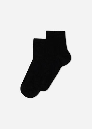 Calcetines Calzedonia Light Algodon Corta Niños Negras | CL3112VD