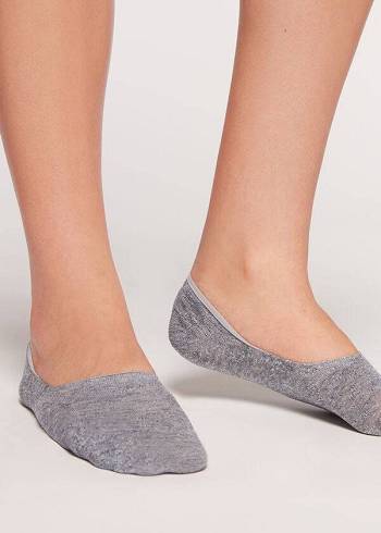 Calcetines Calzedonia Linen and Viscose Invisible Mujer Azules | CL2218AP