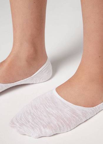 Calcetines Calzedonia Linen and Viscose Invisible Mujer Blancas | CL2219SO