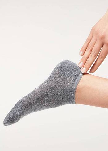 Calcetines Calzedonia Linen and Viscose No-show Mujer Azules | CL2294OR