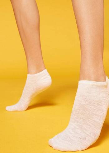 Calcetines Calzedonia Linen and Viscose No-show Mujer Blancas | CL2297SO