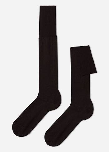 Calcetines Calzedonia Lisle Thread Long Hombre Marrones | CL2762KI
