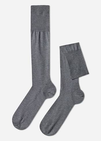 Calcetines Calzedonia Lisle Thread Long Hombre Gris | CL2763JJ