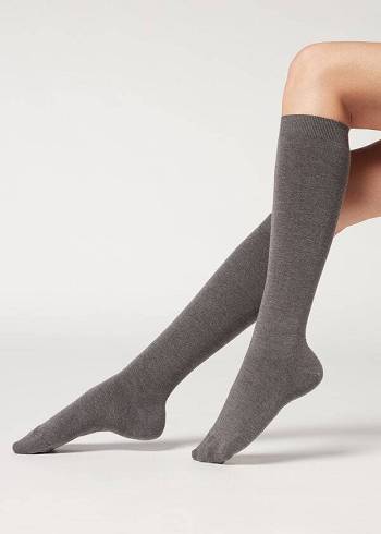 Calcetines Calzedonia Long with Cashmere Mujer Gris | CL2250JJ