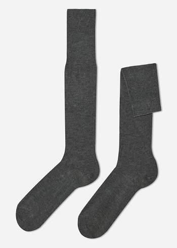 Calcetines Calzedonia Long with Cashmere Hombre Gris | CL2785FM