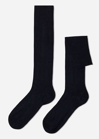 Calcetines Calzedonia Long with Cashmere Hombre Azules | CL2788AP