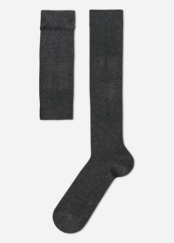 Calcetines Calzedonia Long with Cashmere Hombre Gris Azules | CL2789PQ