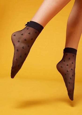 Calcetines Calzedonia Sheer 15 Denier Corta Patterned with Bow Mujer Azules | CL2489LH