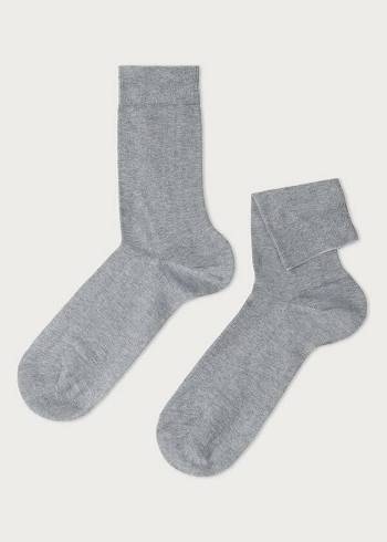 Calcetines Calzedonia Stretch Algodon Crew Hombre Gris | CL2837GL