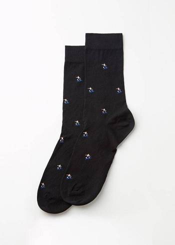 Calcetines Calzedonia Summer Print Crew Hombre Negras | CL2876ZG