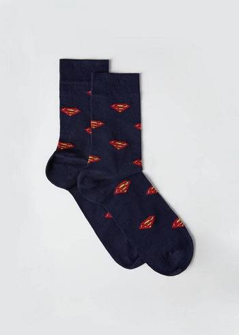 Calcetines Calzedonia Superman Crew Hombre Azules | CL2859AP