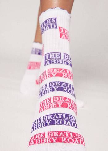 Calcetines Calzedonia The Beatles Abbey Carretera Corta Mujer Blancas | CL2548SO