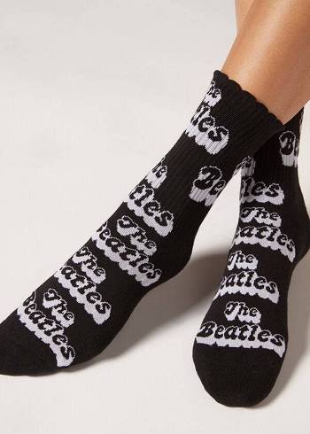 Calcetines Calzedonia The Beatles Glitter Band Corta Mujer Negras | CL2549AP