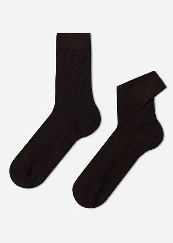 Calcetines Calzedonia Warm Algodon Crew Hombre Marrones | CL2823WY