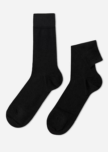 Calcetines Calzedonia Warm Algodon Crew Hombre Negras | CL2824QZ