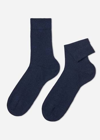 Calcetines Calzedonia Warm Algodon Crew Hombre Azul Marino | CL2840SO