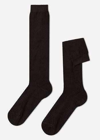 Calcetines Calzedonia Warm Algodon Long Hombre Marrones | CL2781MA