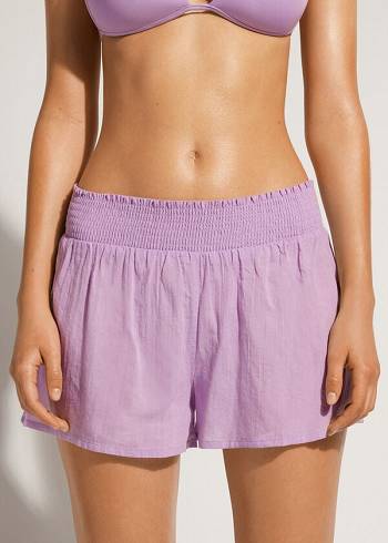 Cubrirlos Calzedonia Algodon Shorts Mujer Moradas | CL2120JJ
