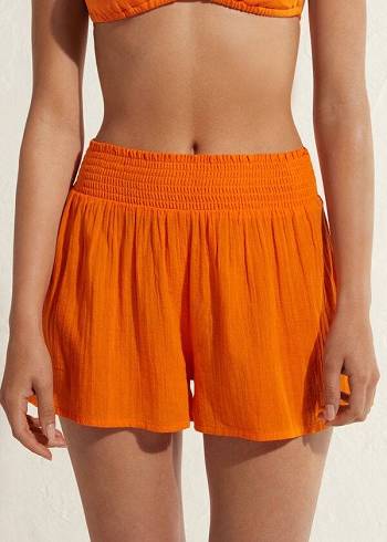 Cubrirlos Calzedonia Algodon Shorts Mujer Naranjas | CL2121KI