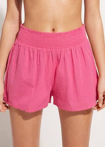 Cubrirlos Calzedonia Algodon Shorts Mujer Rosas | CL2123ZG