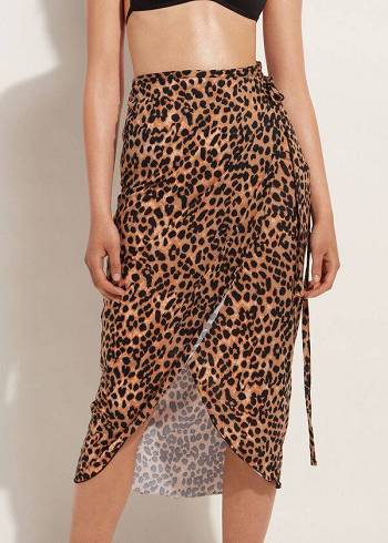 Cubrirlos Calzedonia Long Crossover Pareo Mujer Marrones | CL2137IS