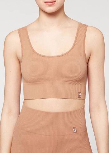Cubrirlos Calzedonia Seamless Acanalado Mujer Beige | CL2109YU