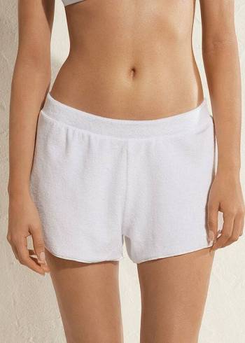 Cubrirlos Calzedonia Terrycloth Shorts Mujer Blancas | CL2150XF