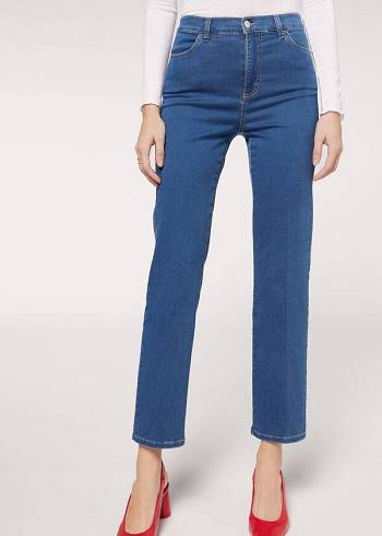 Jeans Calzedonia Eco Comodidad Mujer Azules | CL2569JJ