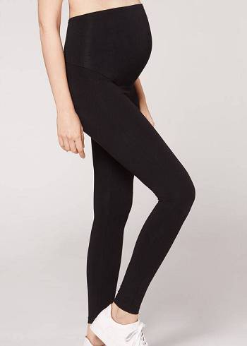 Leggins Calzedonia Algodon Maternity Mujer Negras | CL2641HK