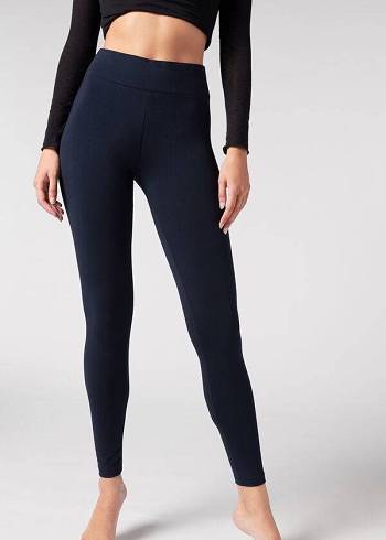 Leggins Calzedonia Algodon Mujer Azules | CL2638QZ
