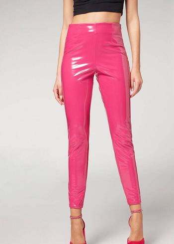 Leggins Calzedonia Flaco in Thermal Vinyl Mujer Rosas | CL2684NB