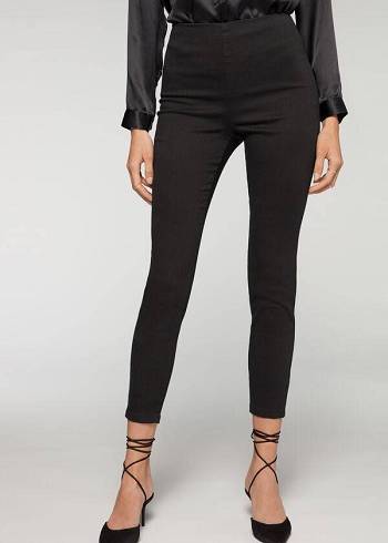 Leggins Calzedonia High Cintura Flaco Denim Mujer Negras | CL2657MA